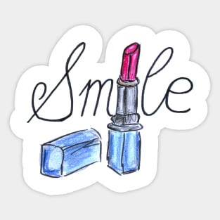 Smile lipstick red makeup artist Sticker